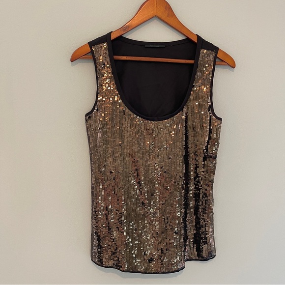 Elie Tahari Brown Sequin Tank Top Size XS - Picture 1 of 5